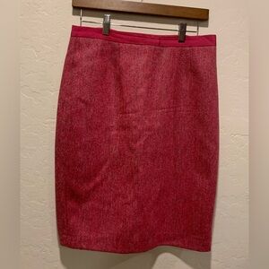 Boden Red British Tweed Pencil Skirt | 8R | Boden